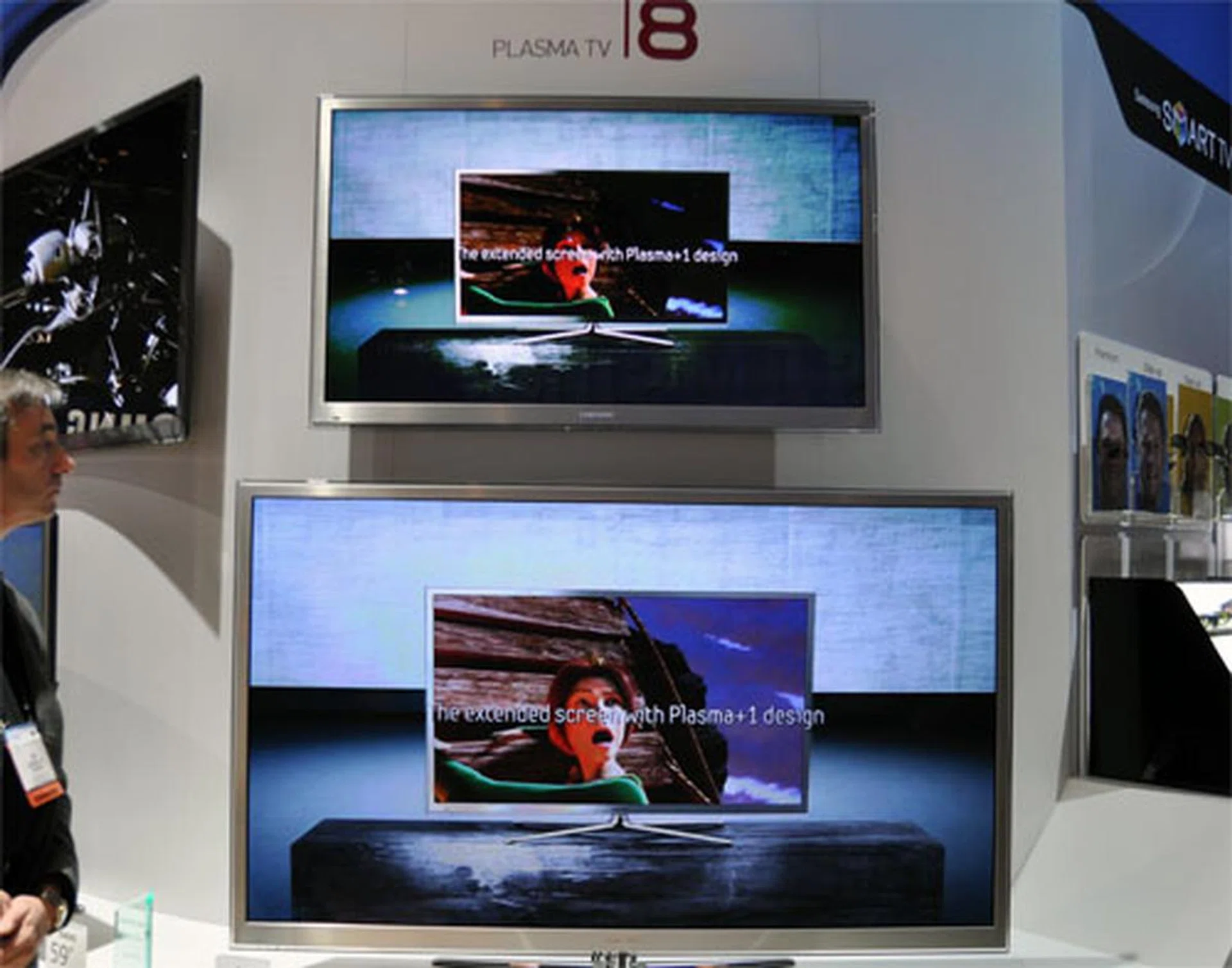 The plasma televisions got a slight increase in size with the Plasma+1 design, which is a thinner bezel design that adds one more inch to the screen size.