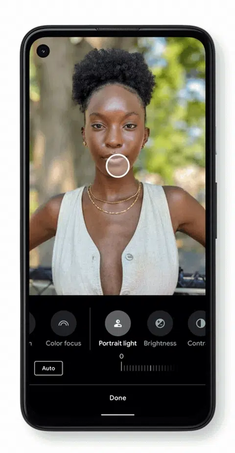 Portrait Light is only available on Pixel 4a 5G and Pixel 5 at the moment. (Image: Google.)