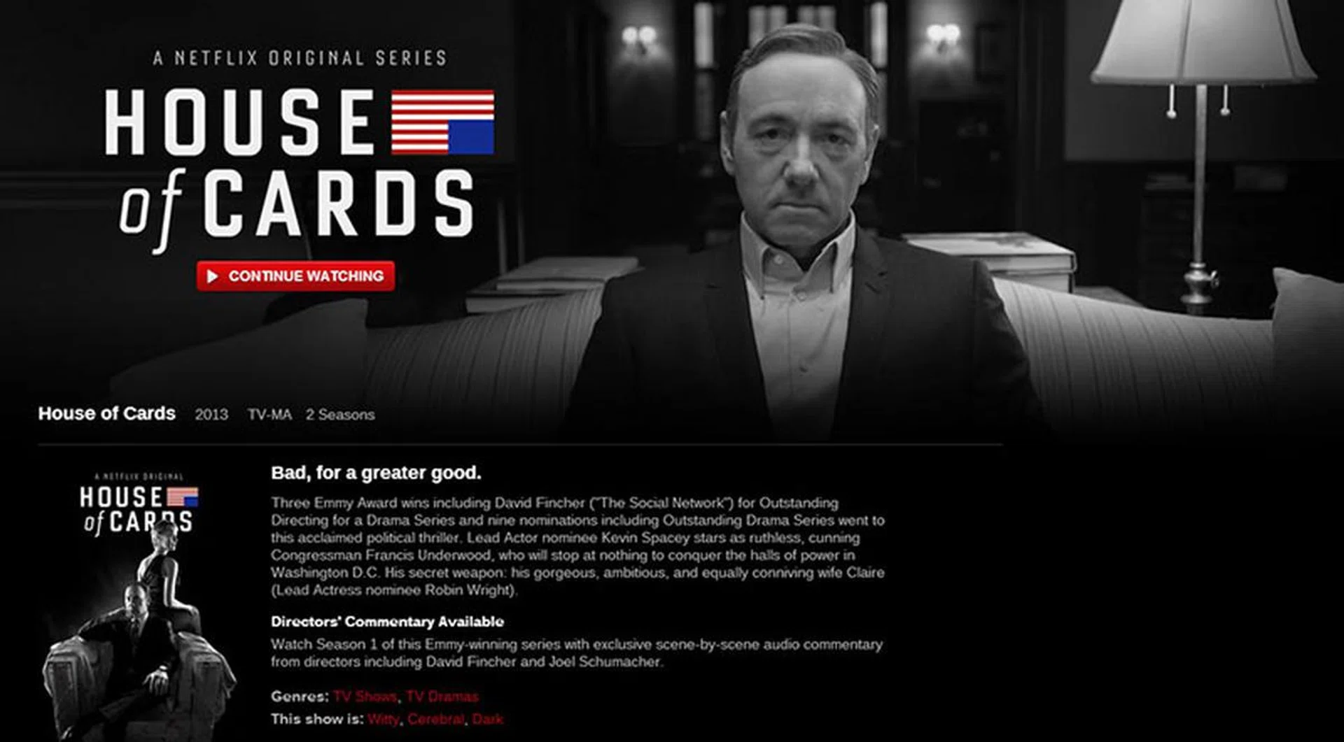 A lot of users are sore that House of Cards isn't going to be available on Netflix Singapore. (Image source: HD Report)