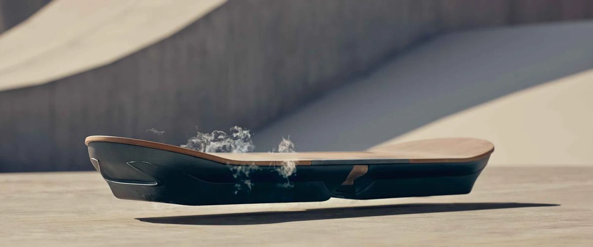 The Lexus Hoverboard is sexy, and it smokes. The vapors are a result of the board's liquid nitrogen, which helps the magnetic fields stay put. 