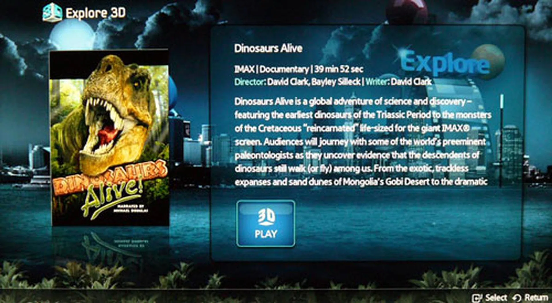 Explore 3D is another new addition to Samsung's slew of online video services. While content is largely limited to free 3D trailers and educational clips at the moment, Samsung has plans to include feature films in the near future as well.