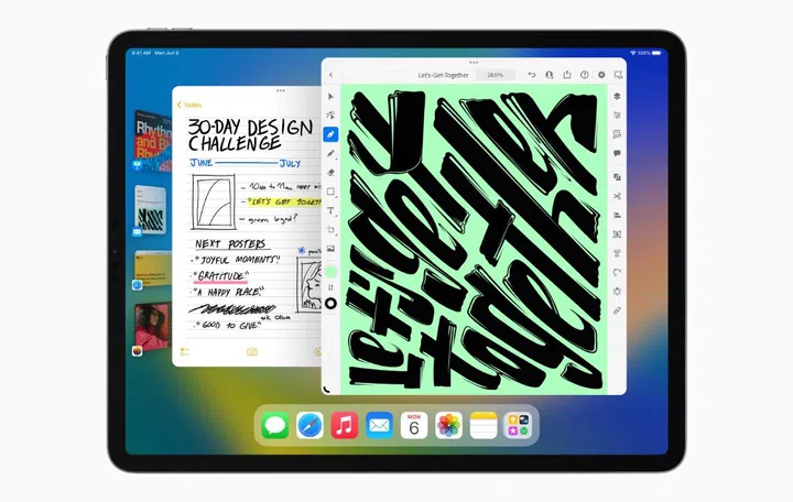One of the key new features of iPadOS 16 is Stage Manager. (Image source: Apple)