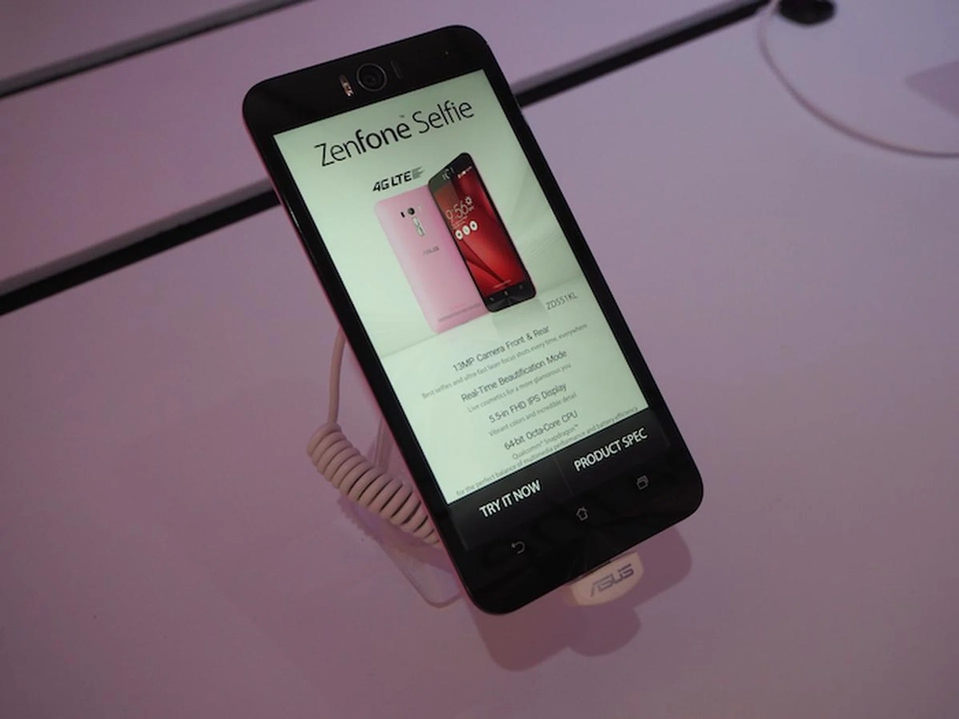 ZenFone Selfie, the current flagship device of ASUS's smartphone lineup.