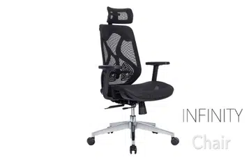 The Infinity chairs come in black or white. Image courtesy of Tableholic. 
