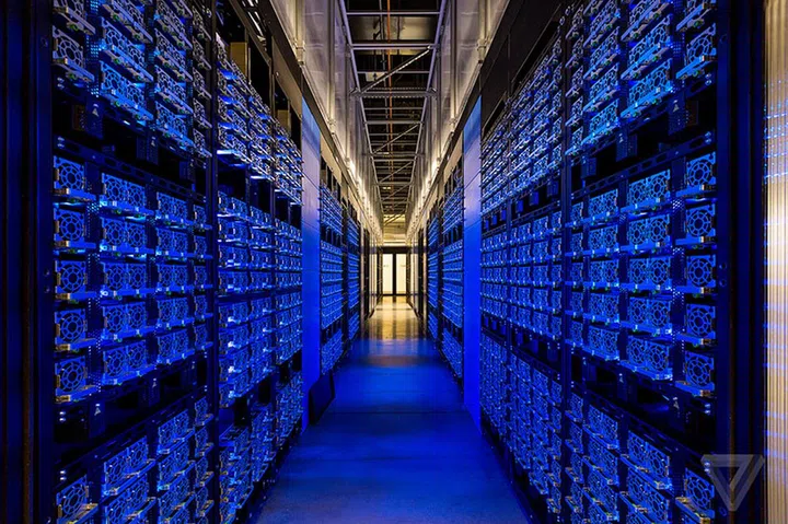 A lot of what we think of as AI lives in huge data centers, such as this one at Google. (Image Source: ExtremeTech)
