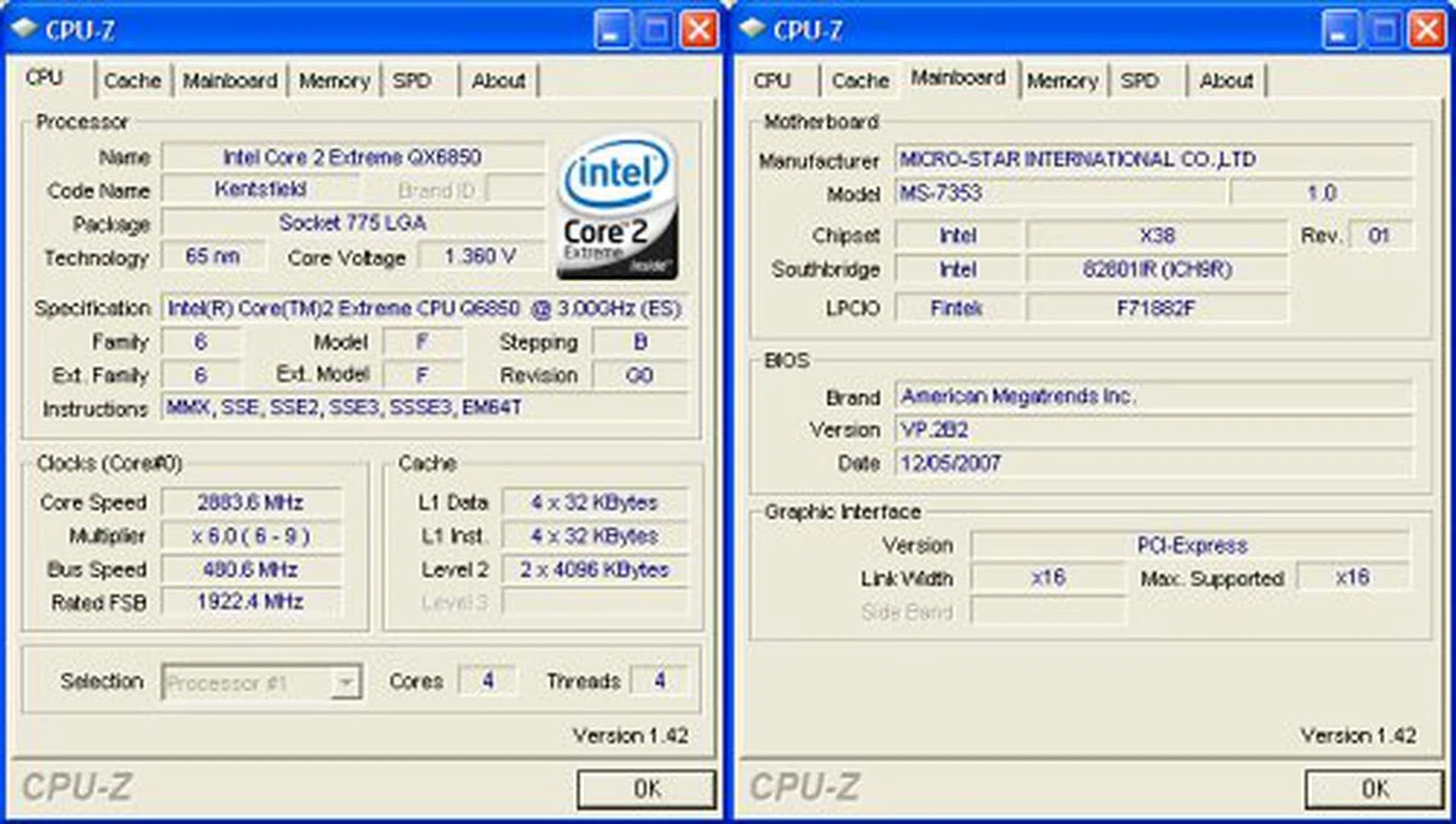 Overclocking CPU-Z screenshot. Click for full-sized image.