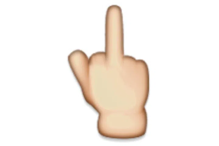 A mockup of the Middle Finger Emoji by Emoji Blog.
