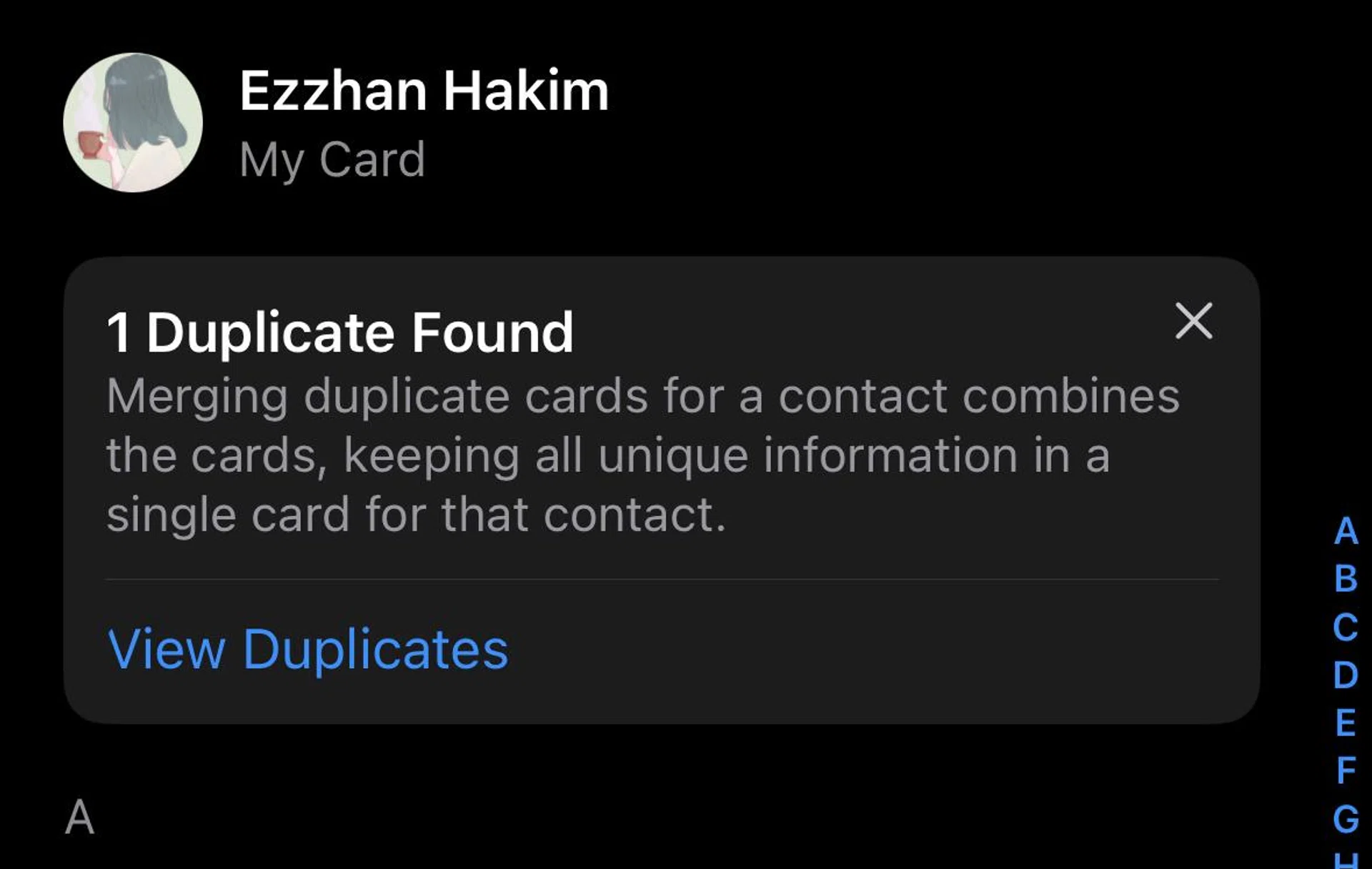 Merging duplicate contacts within the contacts app on the iPhone. 