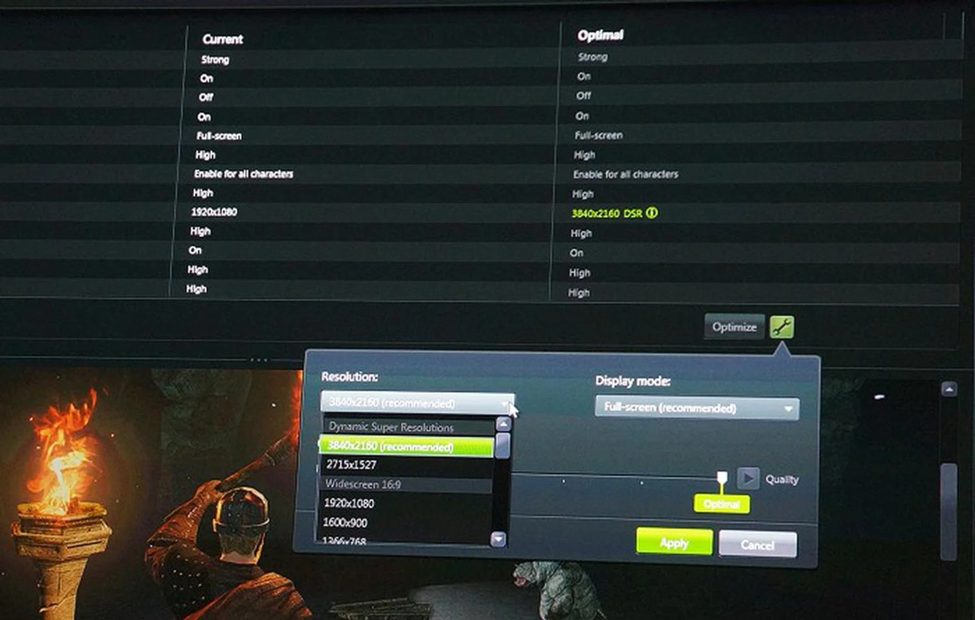 Should you want more control over your DSR enabled gaming, there are a few control options offered that directly correlate to your in-game FPS experience.
