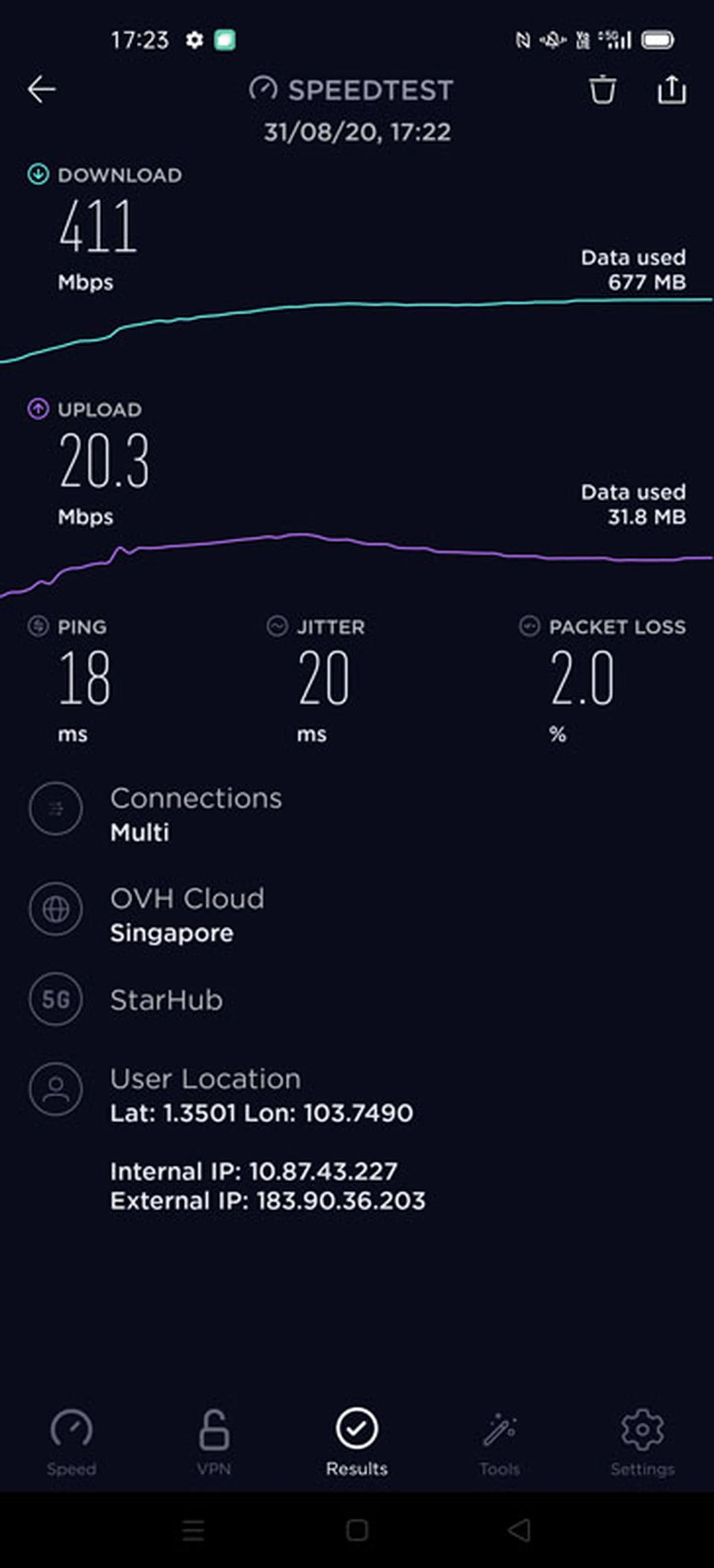 StarHub 5G Test 1
