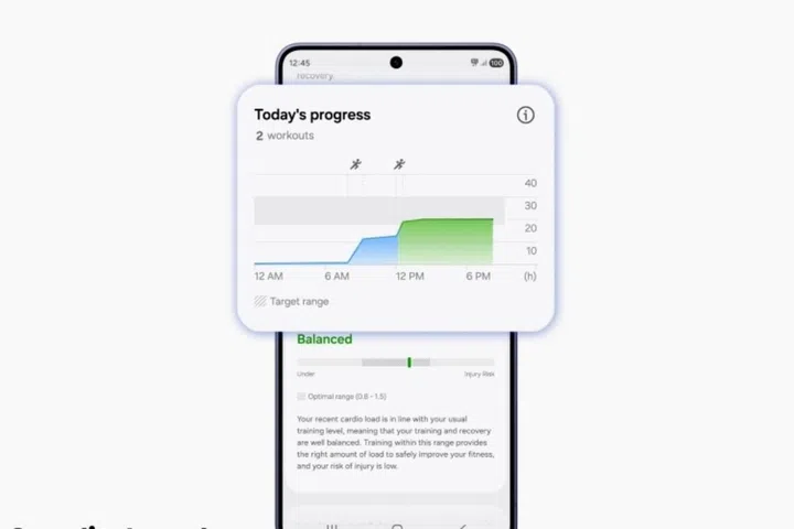 Daily Cardio Load’s interface in the Samsung Health app.