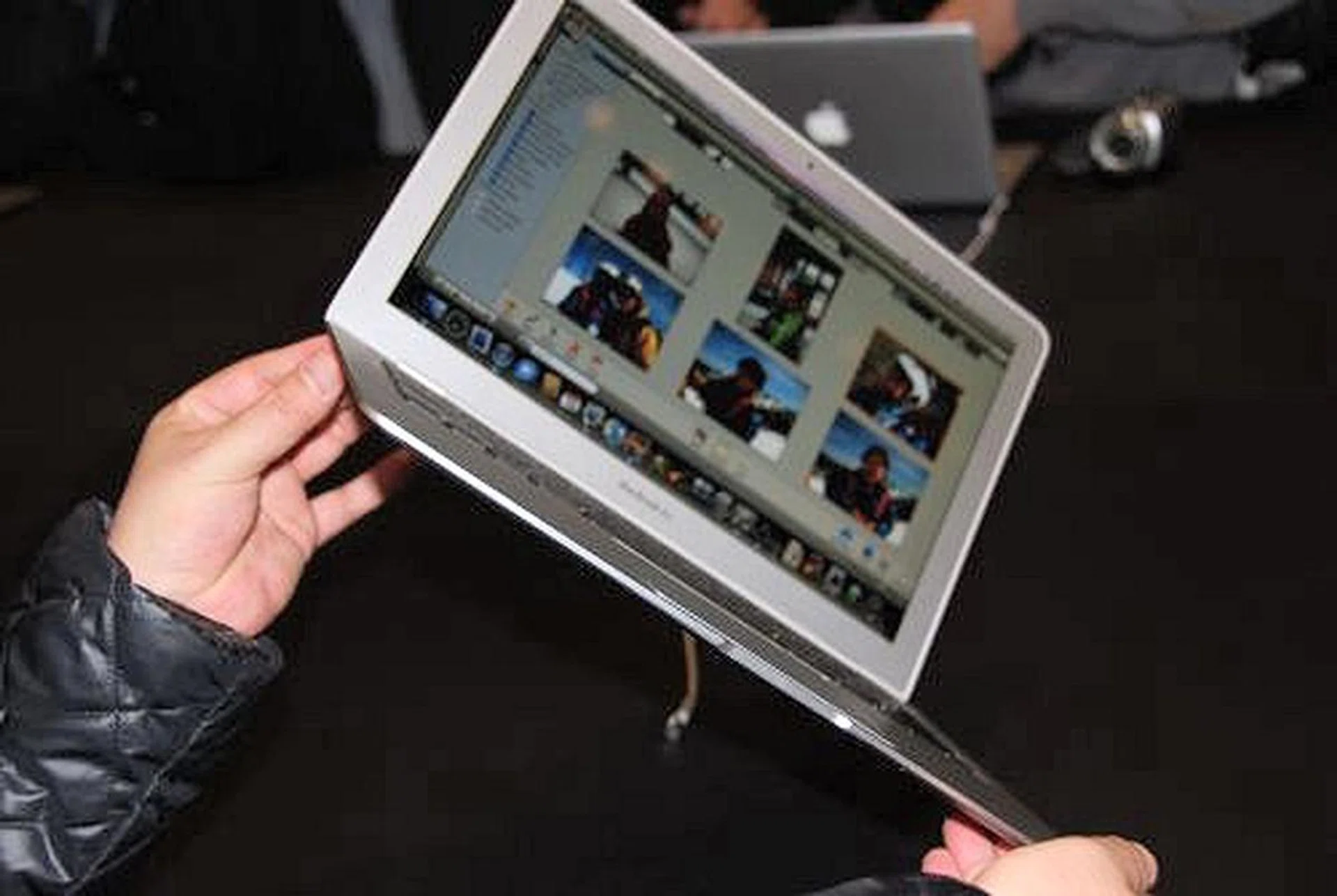 The world's thinnest notebook indeed. At 0.16 inches at its thinnest point, the MacBook Air is light enough to slip into an envelope.