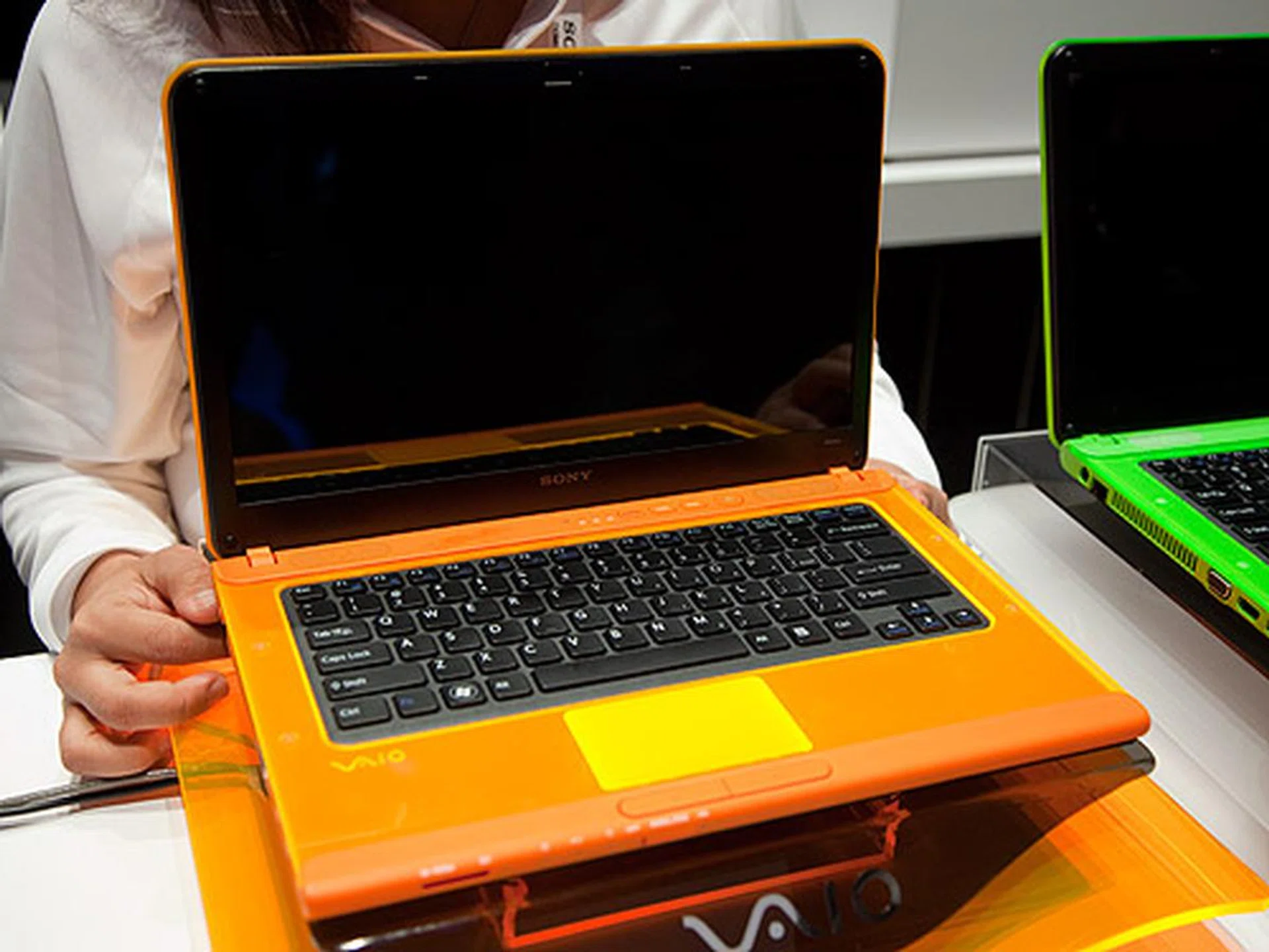 Bright neon colored plastic chassis is the theme for VAIO's 2011 concept notebooks.