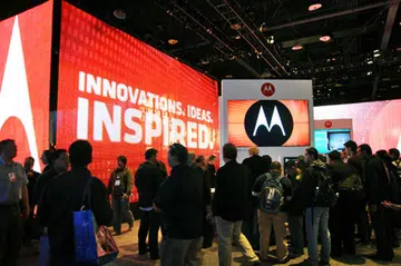 The Motorola booth is a pretty striking affair that you can see from miles away. Just don't go to the wrong Motorola booth that's only showing cordless phones. 