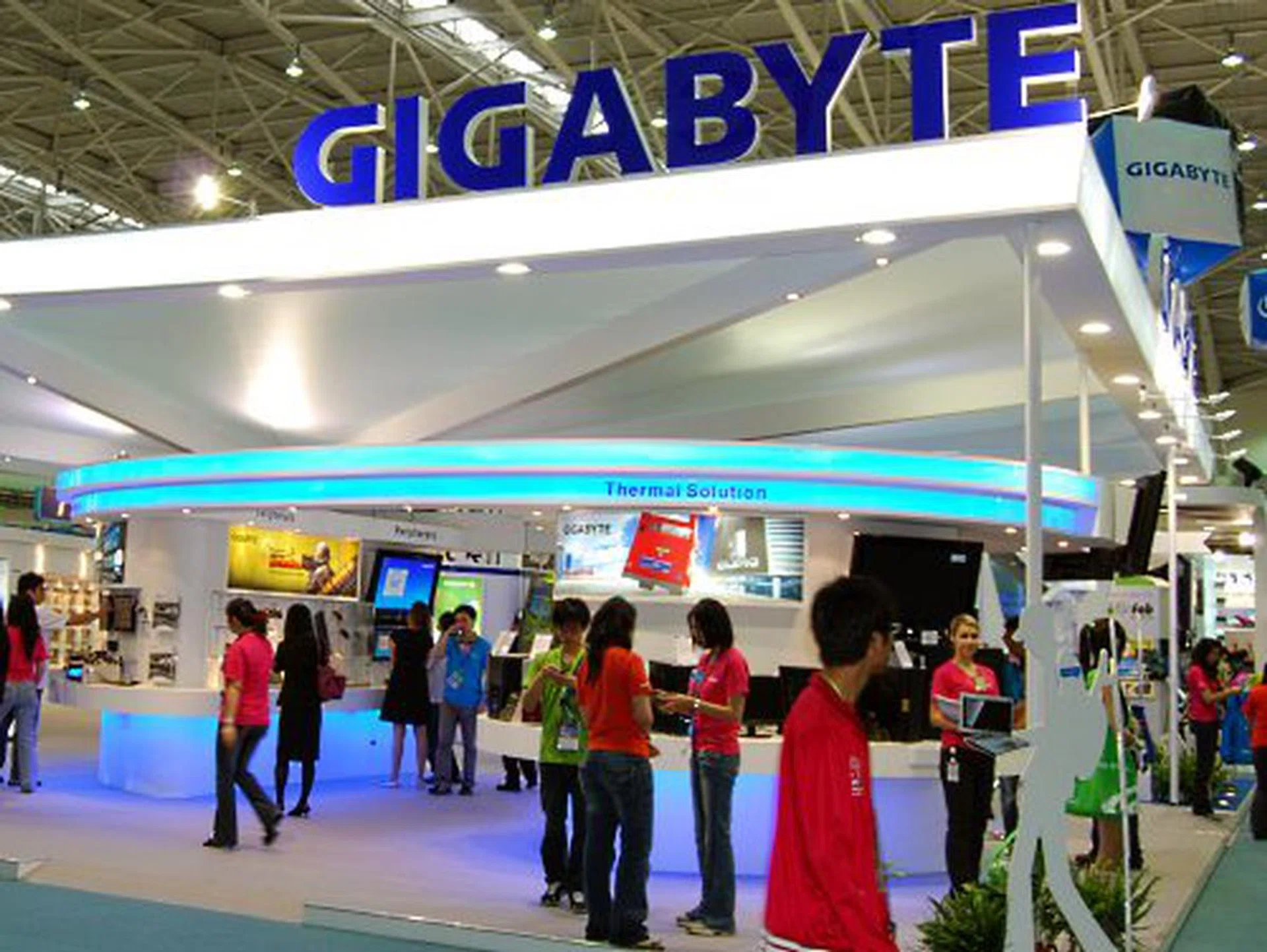  Gigabyte has one of the larger booths at Computex, as one would expect from a major manufacturing vendor.  