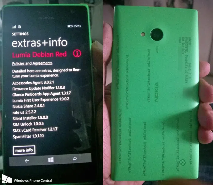 Leaked Lumia 730 <br>Image Source: Windows Phone Central