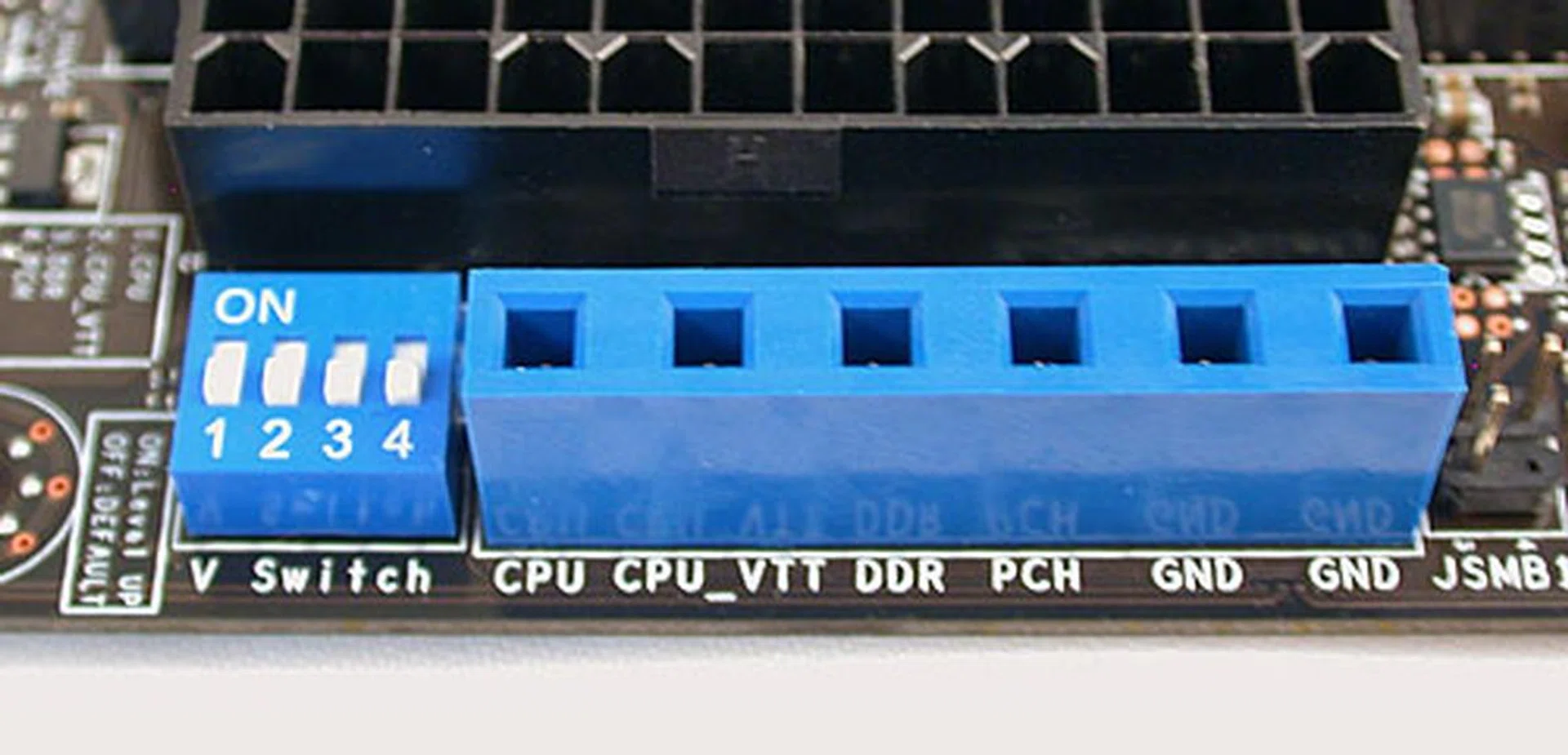 Voltage check points and a voltage switch for over-voltage options are some of the enthusiast oriented features that we saw in MSI's recent high-end boards, like the P55-GD80.