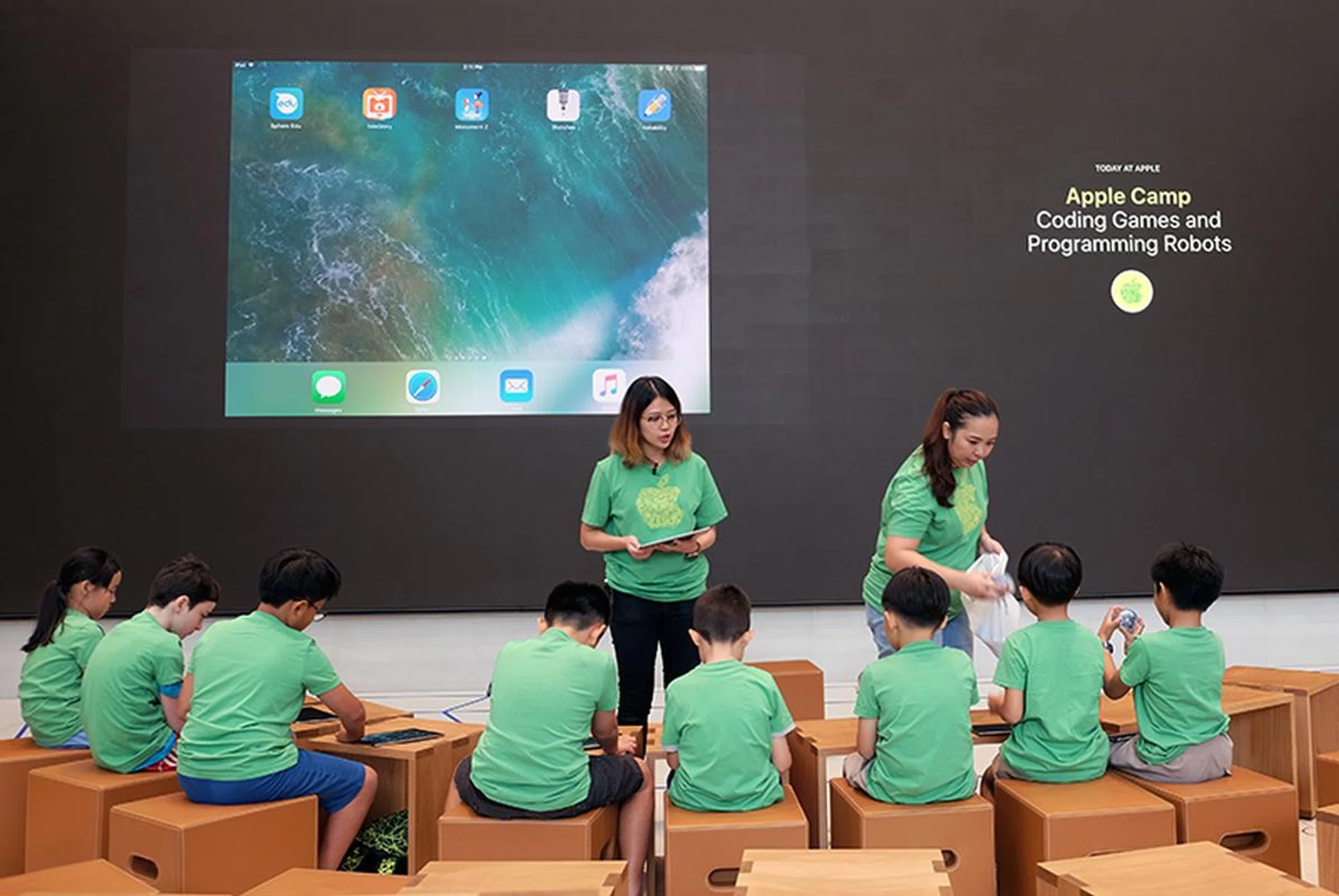 Apple Camp is a free 3-day course for children that will teach them about coding, programming, composing music, and making movies.
