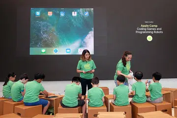 Apple Camp is a free 3-day course for children that will teach them about coding, programming, composing music, and making movies.