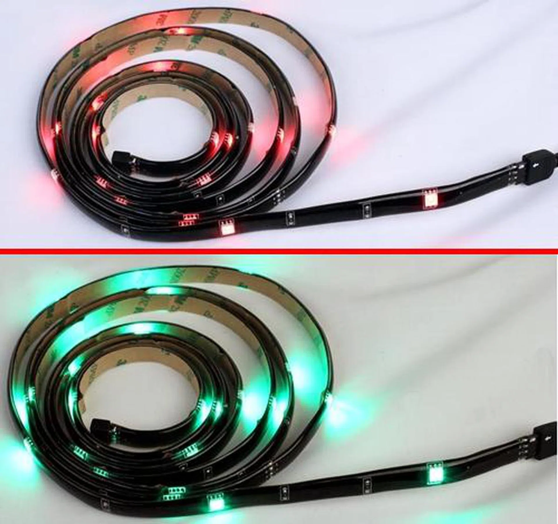 The sleeved LED, in its illuminated state.