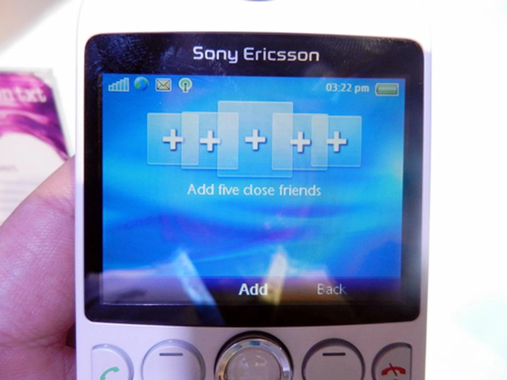 With the Friends app, you can select five individuals to be displayed on the screen.  It will pull your friends' information (contact number, Facebook and Twitter feeds) and place them in a single view. Note that the maximum number of friends you can add is five.