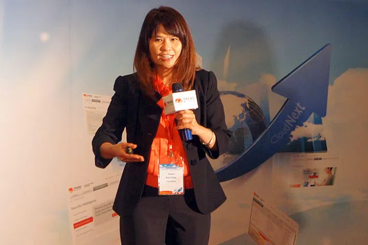 Trend Micro's co-founder and CEO Ms. Eva Chen's passion for security is still evident, judging by how she enthused about the latest trends and her company's products. A former executive VP and CTO of Trend Micro, she took over as CEO in late 2004. She recently received the Cloud Security Allianace Industry Leadership Award, and made the list in Forbes Asia's 50 Power Businesswomen for 2012.