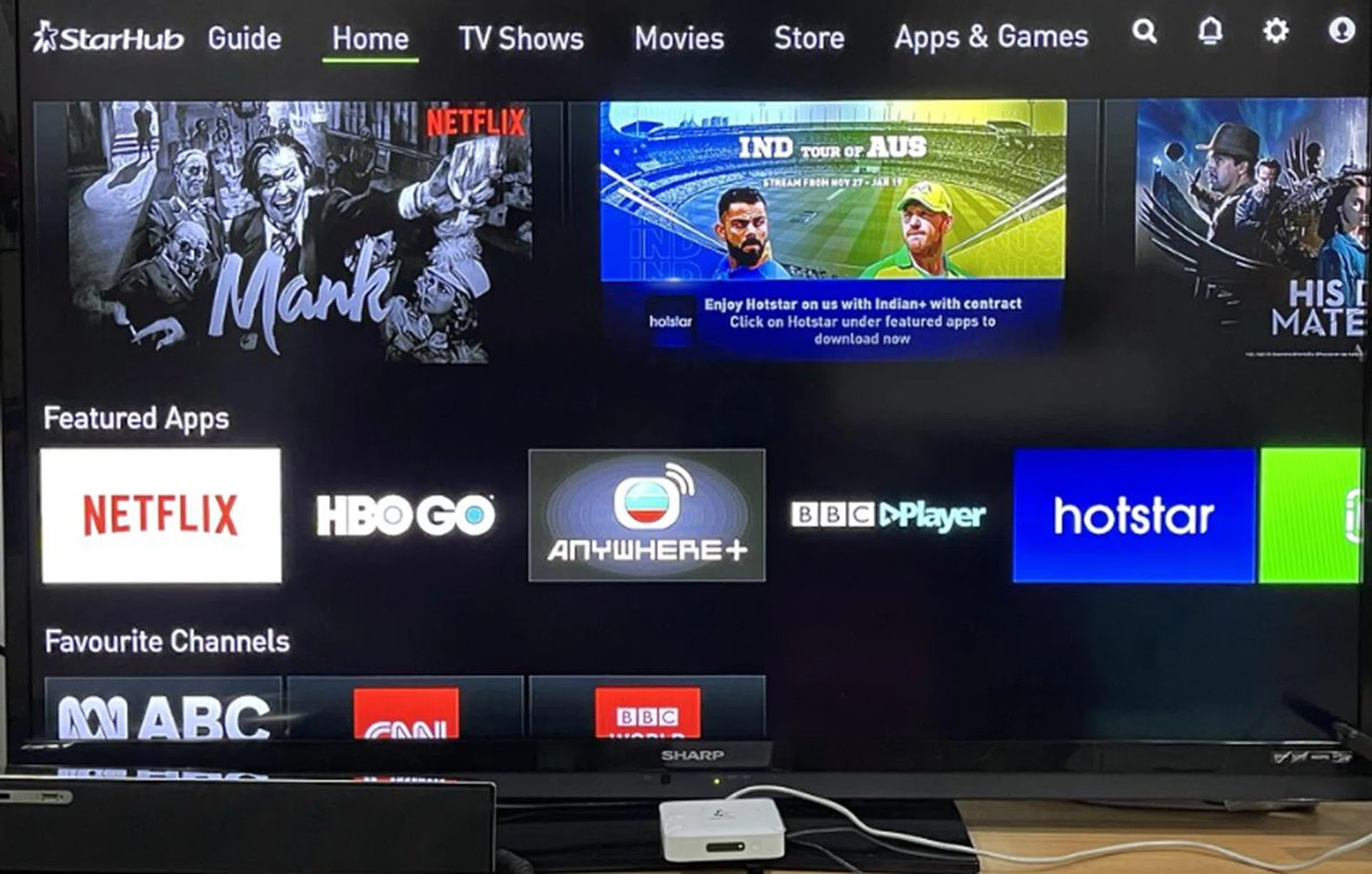 The home screen of the new service. 