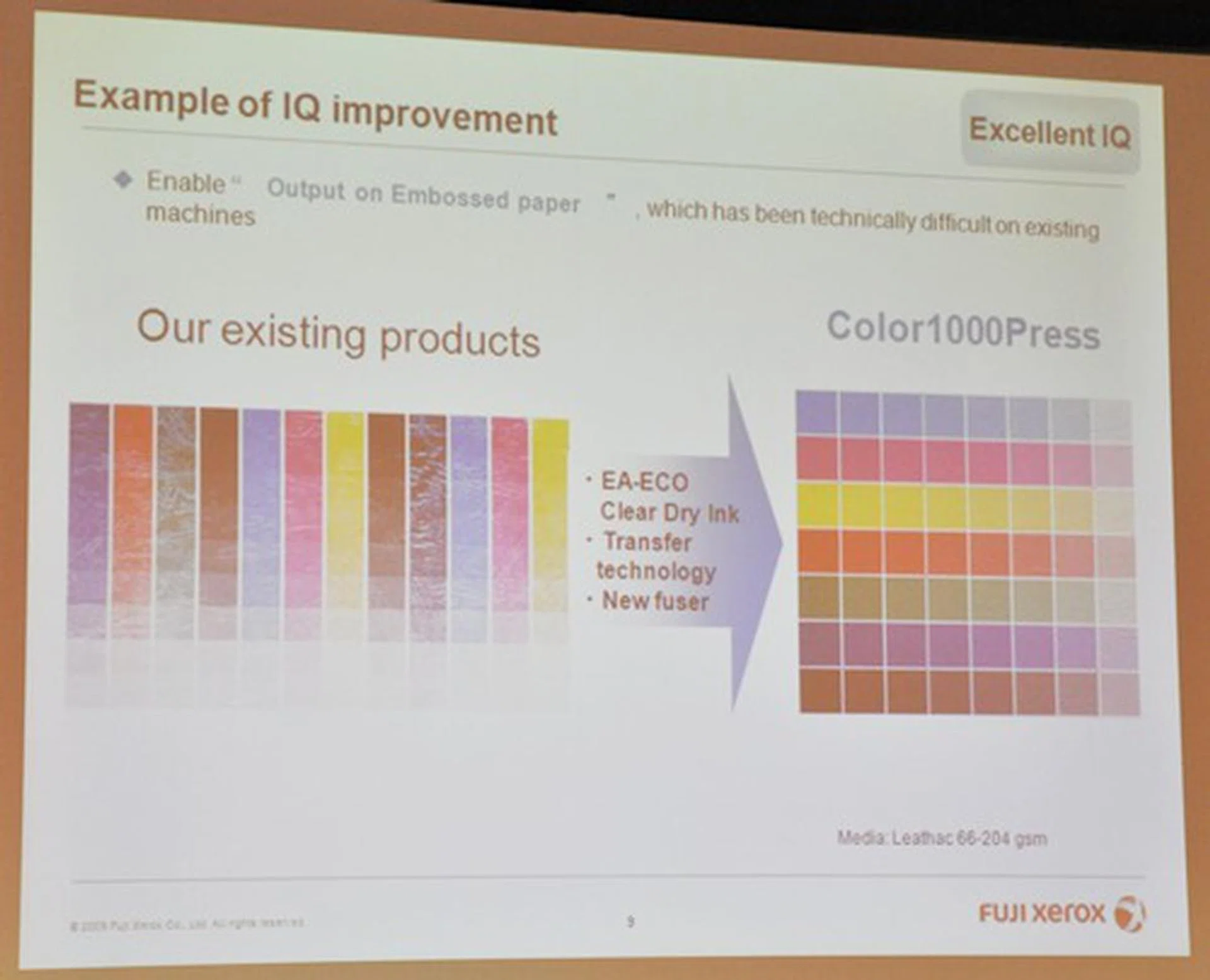 Printing with EA Dry Ink results in clearer and more solid prints. This is due to the fact that the ink is chemically grown, and made out of small particles, enabling the presses to churn out prints with high image quality, shadow details and deep, accurate blacks.