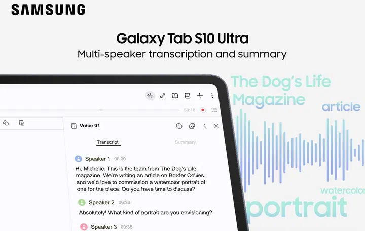 Transcribe your notes. Photo: Samsung.