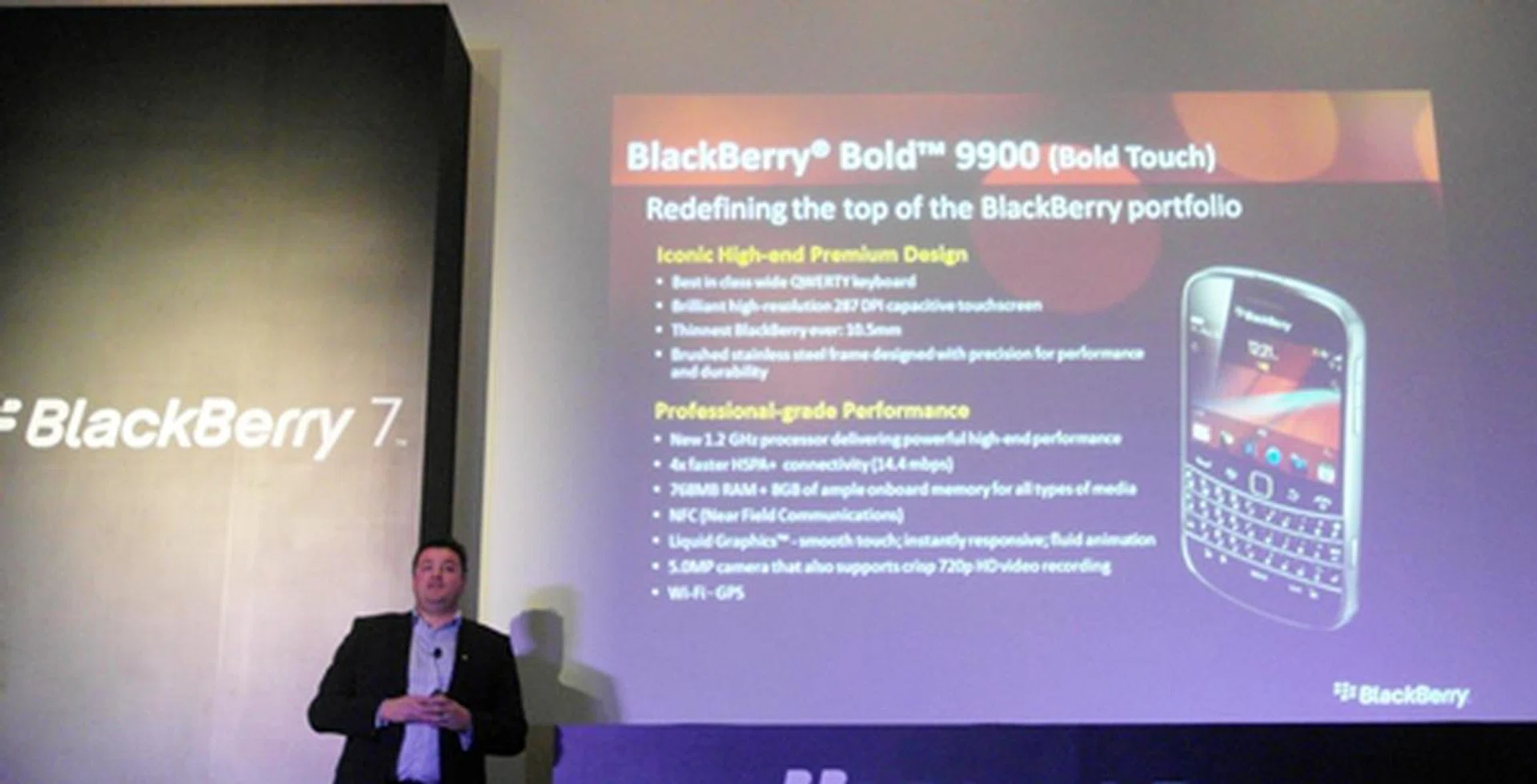 Francois Mahieu, Senior Director and Product Management of Asia, was present to launch the BlackBerry Bold 9900.