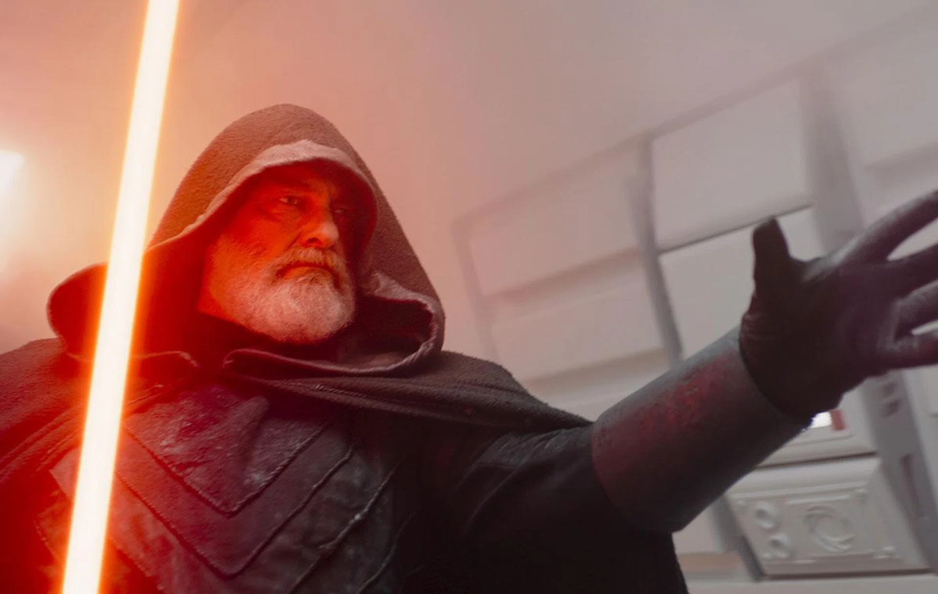 The late Ray Stevenson plays former Jedi Knight turned mercenary Baylan Skoll. (Image Source: Disney+)