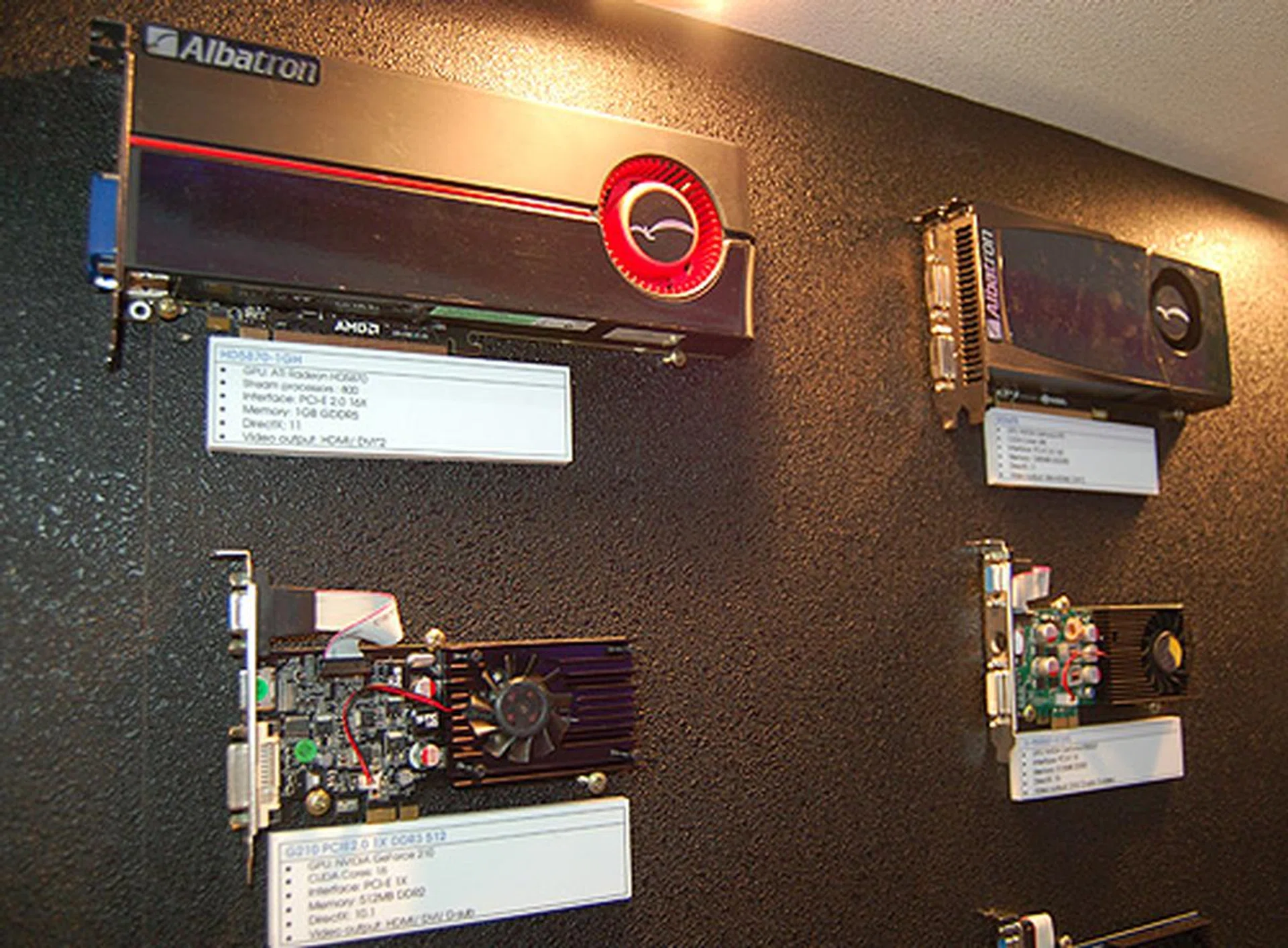Albatron does graphics cards too, but they are mostly reference design ones. Both ATI and NVIDIA are represented.