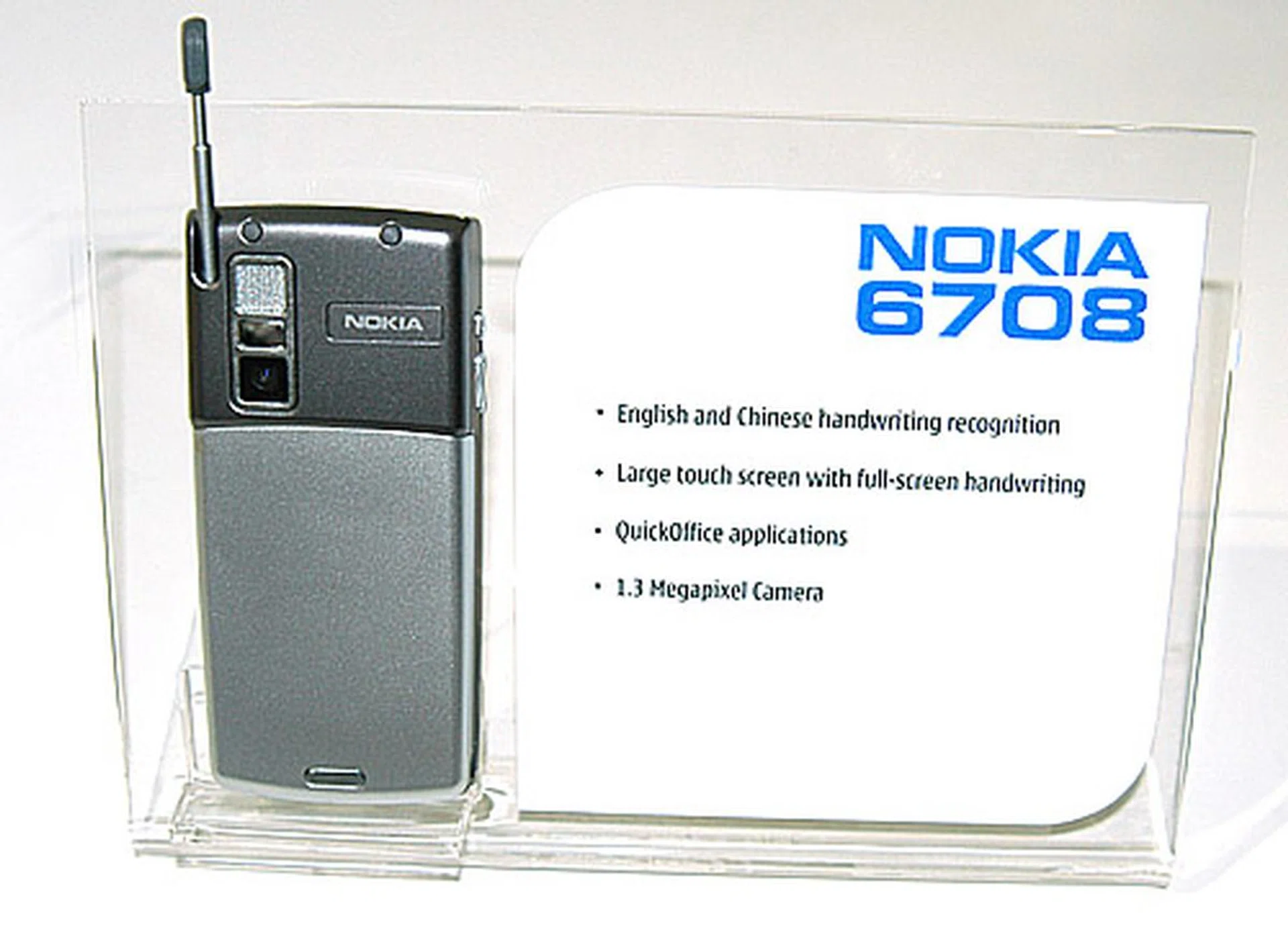 The stylus pen of the Nokia 6708 is found on top-right end.