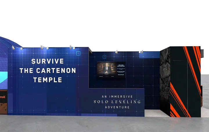 A 3D render of what the Solo Leveling immersive experience will look like before you enter. (Image source: Crunchyroll)