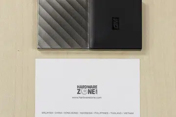 The WD My Passport SSD is about the size of a typical name card.
