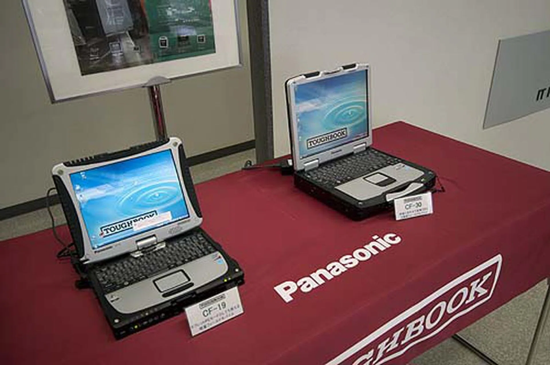 Here are your fully rugged models, the Panasonic Toughbook CF-19 and CF-30.