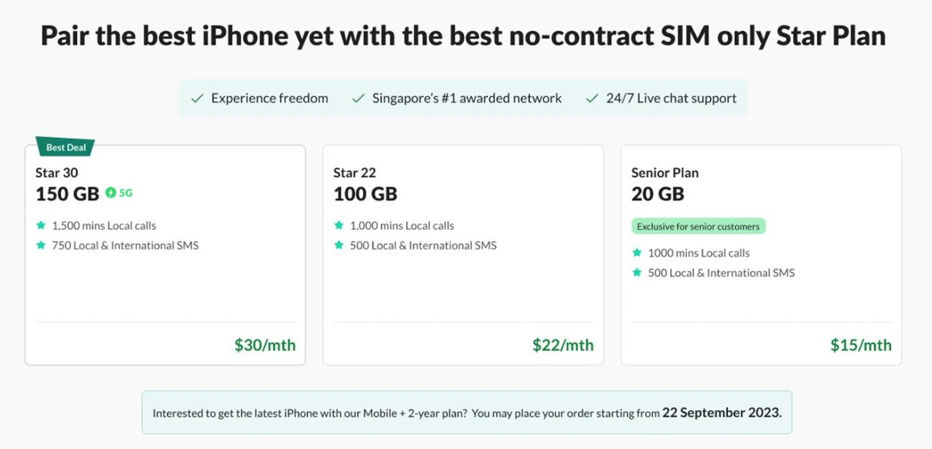 StarHub's no-contract, SIM-only Star Plans.