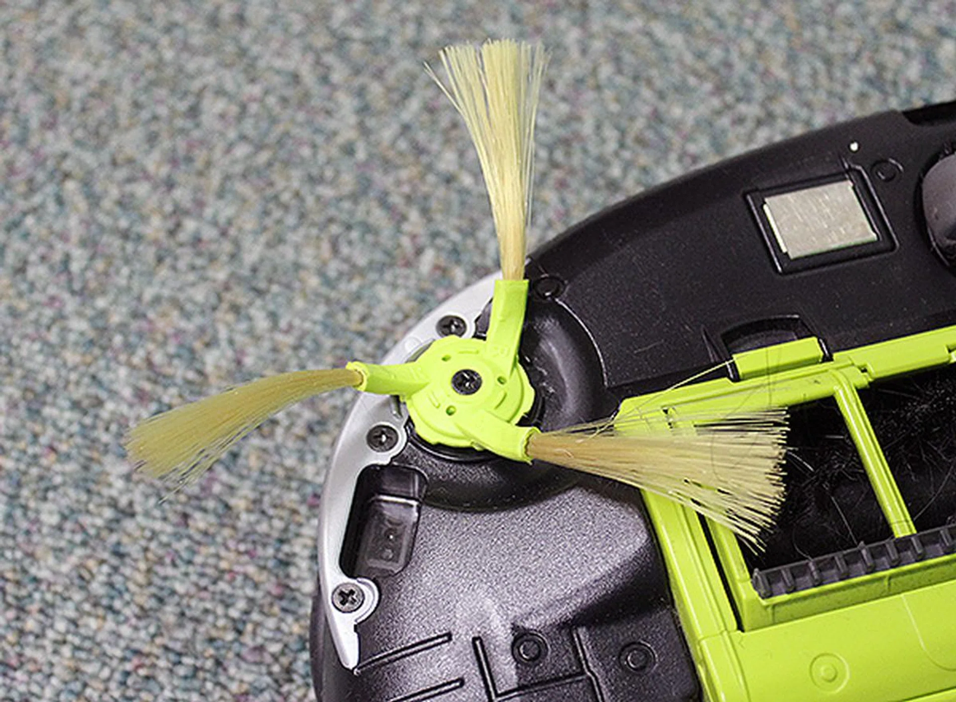 Sensors located next to the two sweeping brushes prevents it from falling off stairs and split levels.