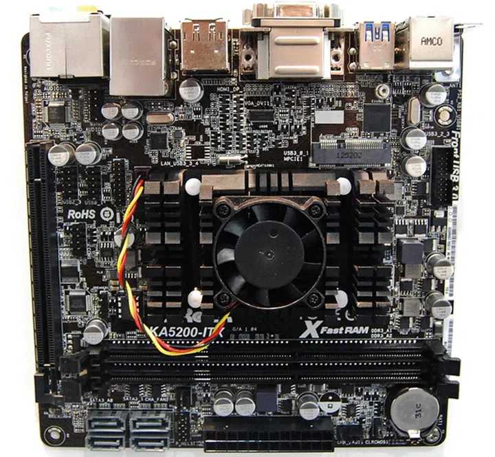 The ASRock KA5200-ITX Kabini board.