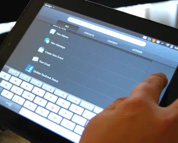 Just Type brings up a suggested list of applications that you can launch with the entered text. This function goes beyond search, allowing you to text or email right from the very start.