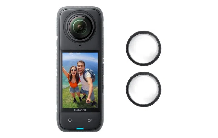 The Insta360 X4 and its removable lens guard. (Image source: Insta360)