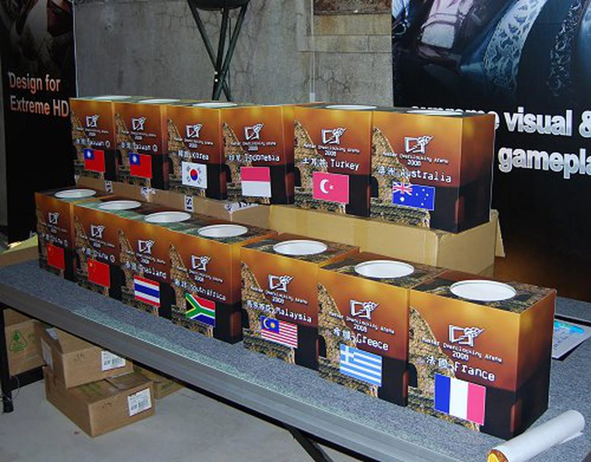  Voting boxes for the audience for their favorite teams.  