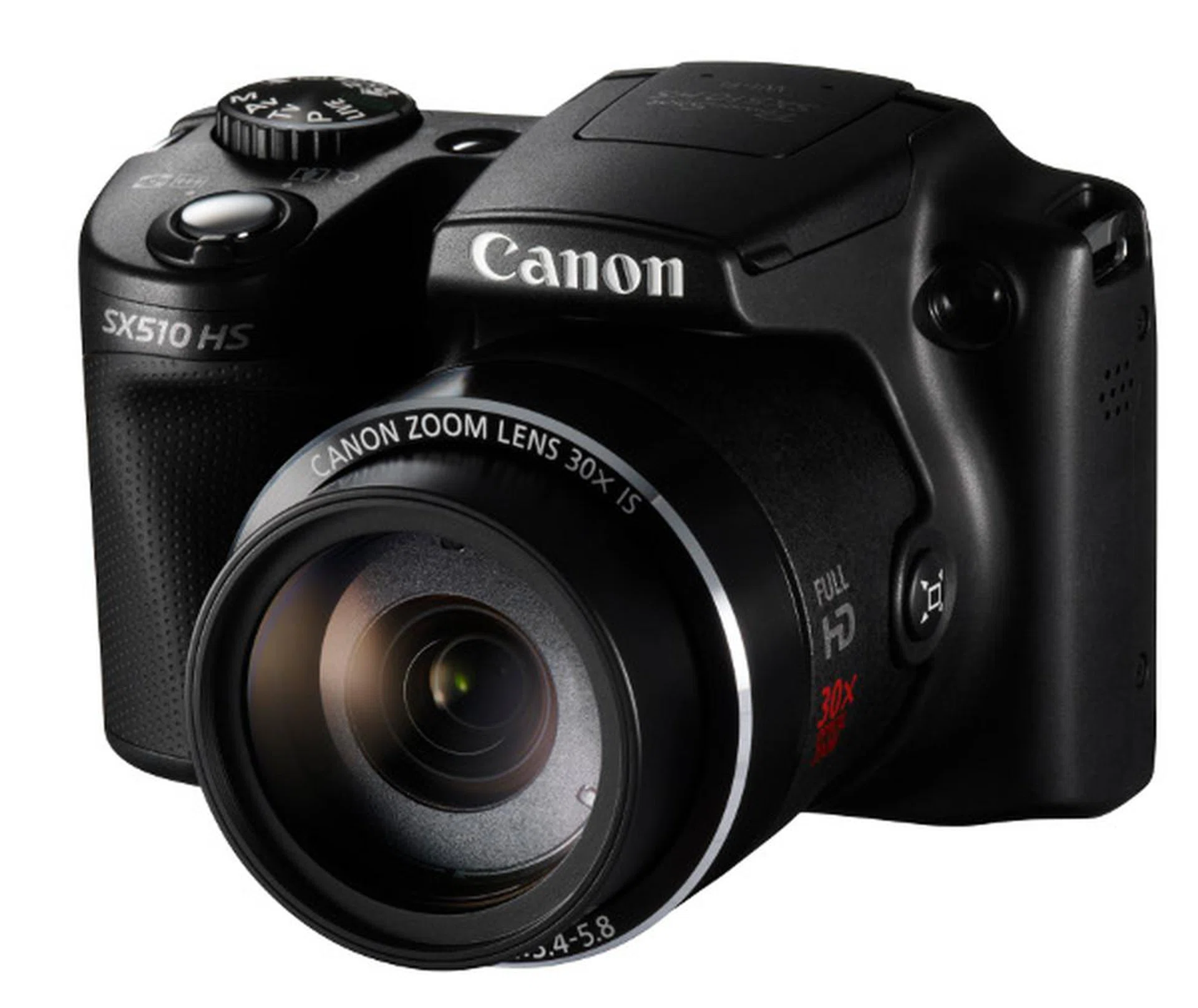 The SX510 HS is a bridge camera with a substantial grip to allow for a better hold with its 30x optical zoom lens fully racked out.