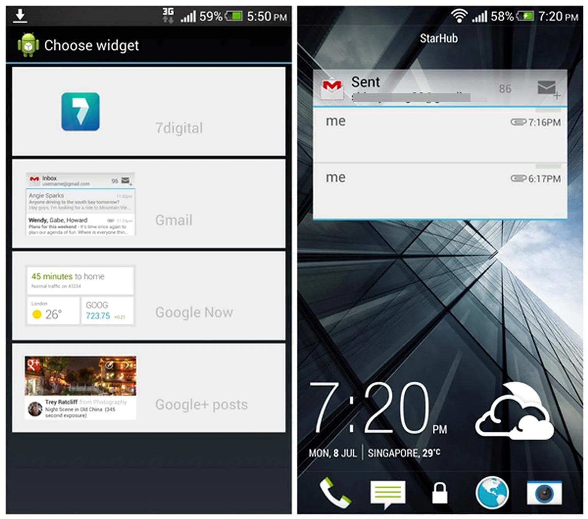 Lock screen widgets.