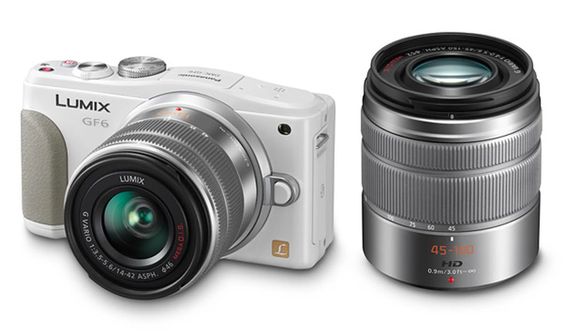 Pictured here is the Panasonic Lumix GF6 with its 45-150mm kit lens. Combined with the standard 14-42mm kit lens, this full set will cost you S$1,049. If you would like to just take the camera with a basic 14-42mm kit lens, that's a much more wallet friendly price of S$749.
