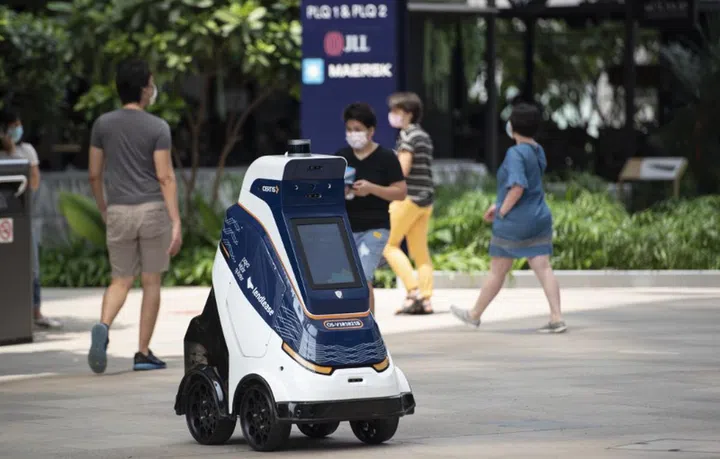 Oscar is here to provide robotic assistance. Image courtesy of Certis. 