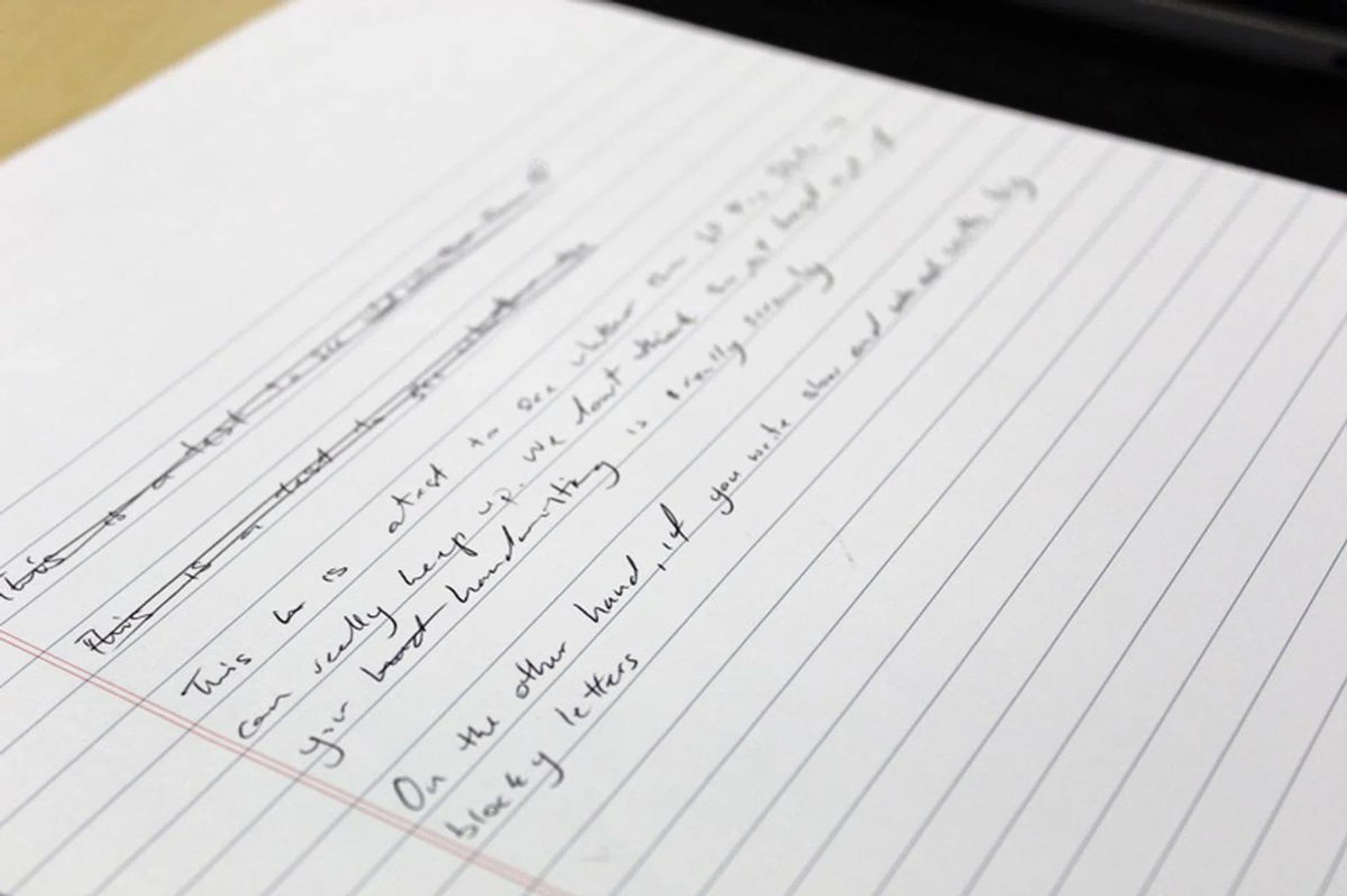 Here's our handwriting test. Yea, it's not pretty, but we don't doubt that many others have handwriting that's less than ideal, which makes for a perfect test case scenario!