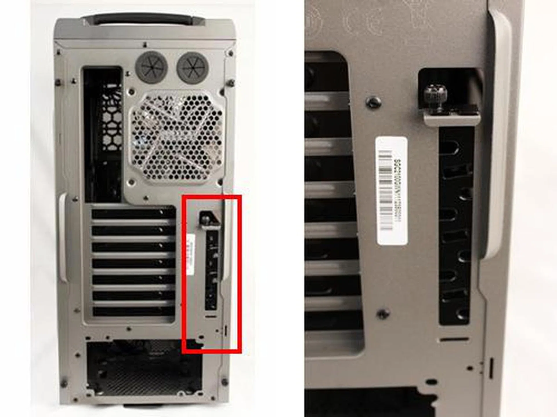 The StormGuard security bracket looks like a unique expansion slot cover. The mounting holes are for the lock bracket for some old school lock-and-key security to keep your installed components safe.