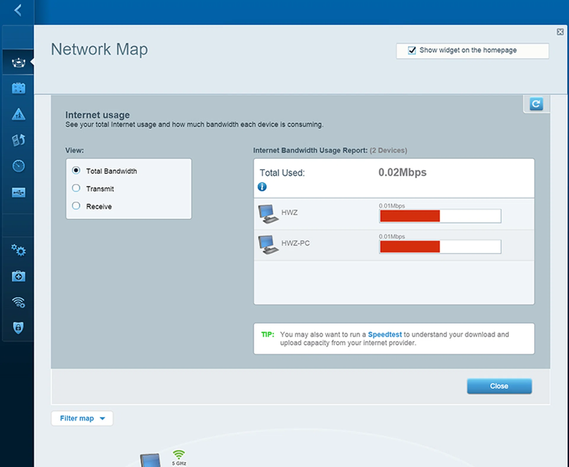 The Network Map functionality has been improved. It now recognizes connected devices better and also shows real-time bandwidth usage.