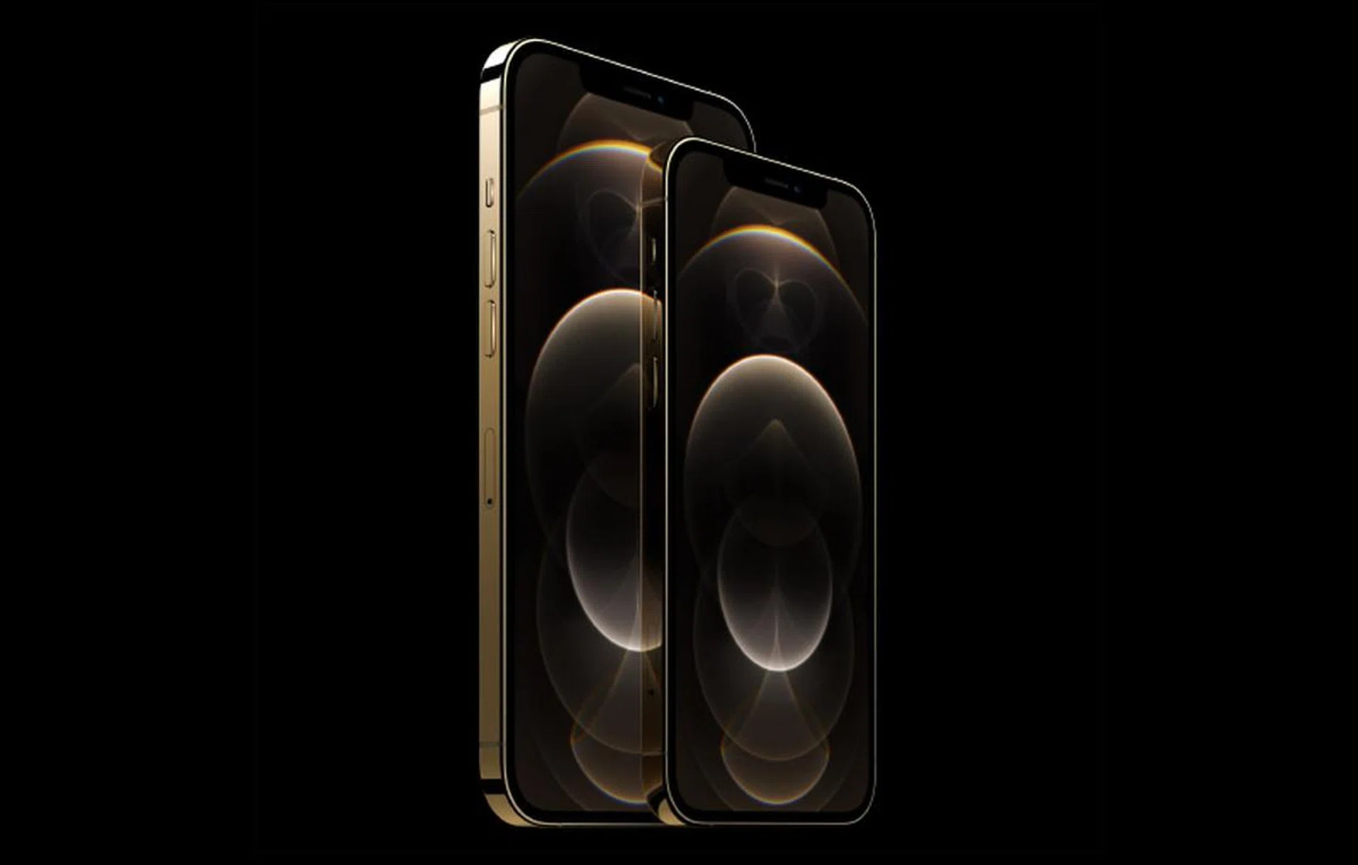 The iPhone 12 Pro and iPhone 12 Pro Max in gold.